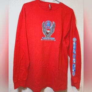 ANALOG MEN'S LONG SLEEVES PULLOVER T-SHIRT SIZE LARGE RED
